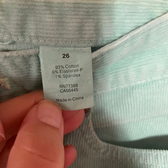 J CREW | mint green corduroy pants 26 - Picture 3 of 9